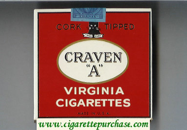 Craven A Virginia Cigarettes Cork Tipped